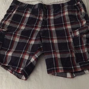 Merona Blue plaid cargo shorts.